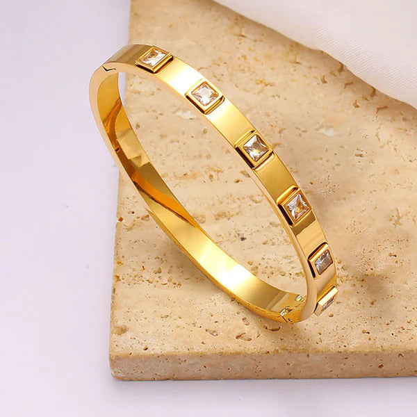 Stainless Steel Anti Tarnish Nail Bracelet For Women